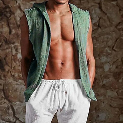 Men's Shirt Solid Color Hooded Street Casual Sleeveless Tops Casual Fashion Breathable Comfortable Green
Men's Shirt Solid Color Hooded Street Casual Sleeveless Tops Casual Fashion Breathable Comfortable Green