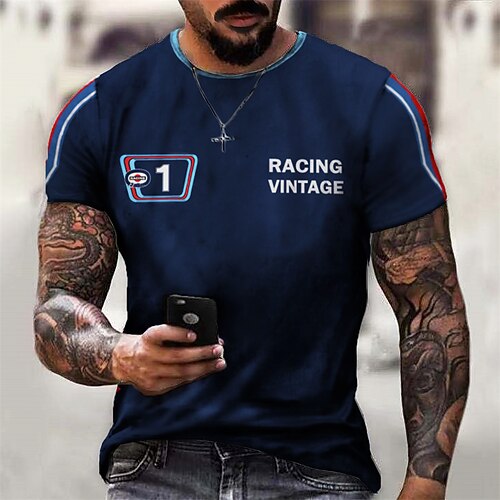Men's T shirt 3D Print Graphic Letter Crew Neck Casual Daily Print Short Sleeve Tops Fashion Vintage Designer Big and Tall Navy Blue
Men's T shirt 3D Print Graphic Letter Crew Neck Casual Daily Print Short Sleeve Tops Fashion Vintage Designer Big and Tall Navy Blue