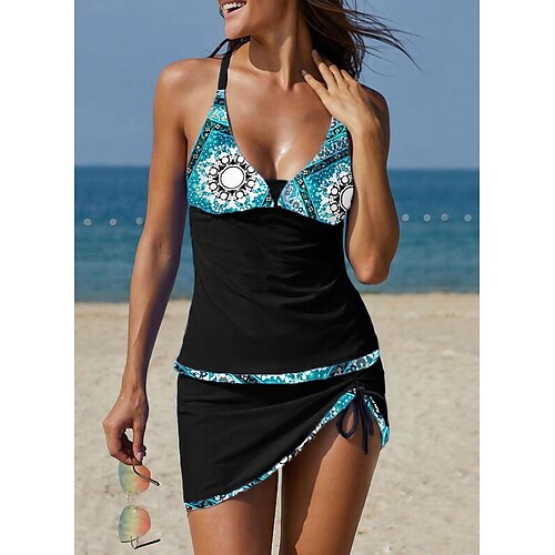 Women's Swimwear Tankini 2 Piece Normal Swimsuit High Waisted Print Color Block Black Padded V Wire Bathing Suits Sports Vacation Sexy / Strap / New / Strap
Women's Swimwear Tankini 2 Piece Normal Swimsuit High Waisted Print Color Block Black Padded V Wire Bathing Suits Sports Vacation Sexy / Strap / New / Strap