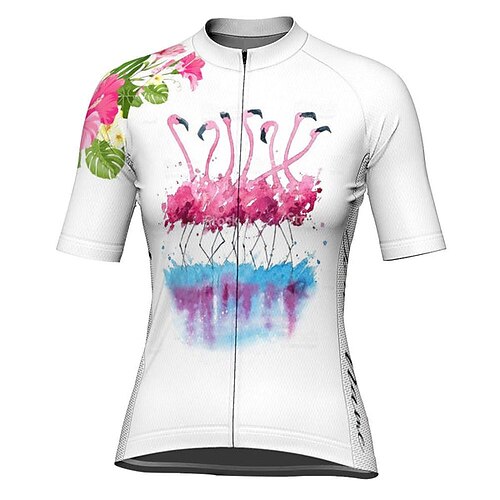 21Grams Women's Short Sleeve Cycling Jersey White Flamingo Floral Botanical Bike Top Mountain Bike MTB Road Bike Cycling Spandex Polyester Breathable Quick Dry Moisture Wicking Sports Clothing
21Grams Women's Short Sleeve Cycling Jersey White Flamingo Floral Botanical Bike Top Mountain Bike MTB Road Bike Cycling Spandex Polyester Breathable Quick Dry Moisture Wicking Sports Clothing