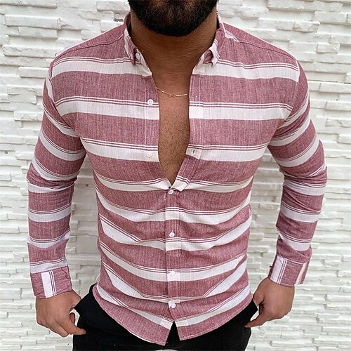 Men's Shirt Hot Stamping Striped Graphic Turndown Street Casual Button-Down Print Long Sleeve Tops Fashion Classic Comfortable Big and Tall Green Blue Red
Men's Shirt Hot Stamping Striped Graphic Turndown Street Casual Button-Down Print Long Sleeve Tops Fashion Classic Comfortable Big and Tall Green Blue Red