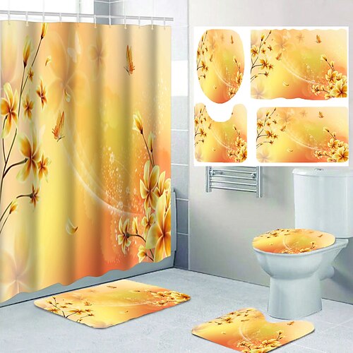 Beautiful Flower Plant Landscape Print Bathroom Shower Curtain Leisure Toilet Four Piece Set
Beautiful Flower Plant Landscape Print Bathroom Shower Curtain Leisure Toilet Four Piece Set