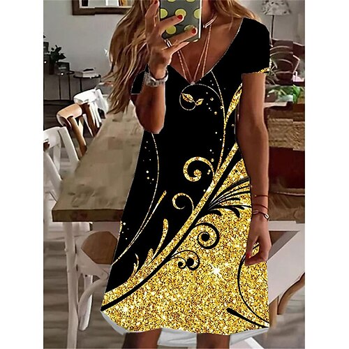 Women's A Line Dress Short Mini Dress Yellow Short Sleeve Floral Print Spring Summer V Neck Stylish Casual Vacation 2022 3XL
Women's A Line Dress Short Mini Dress Yellow Short Sleeve Floral Print Spring Summer V Neck Stylish Casual Vacation 2022 3XL