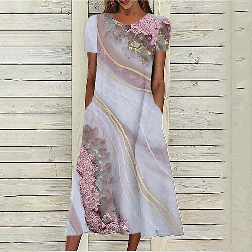 Women's A Line Dress Midi Dress Gray Short Sleeve Color Gradient Pocket Print Spring Summer Crew Neck Stylish Casual Modern 2022 S M L XL XXL 3XL
Women's A Line Dress Midi Dress Gray Short Sleeve Color Gradient Pocket Print Spring Summer Crew Neck Stylish Casual Modern 2022 S M L XL XXL 3XL