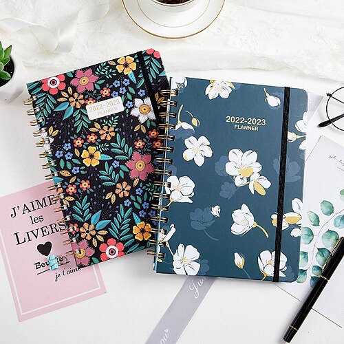 2022 Spiral Twin-Wire Binding Daily Weekly Monthly A5 5.8×8.3 Inch Classic Paper Hardcover Elastic Closure Agenda Strap Design Planner 136 Pages for School Office Student
2022 Spiral Twin-Wire Binding Daily Weekly Monthly A5 5.8×8.3 Inch Classic Paper Hardcover Elastic Closure Agenda Strap Design Planner 136 Pages for School Office Student