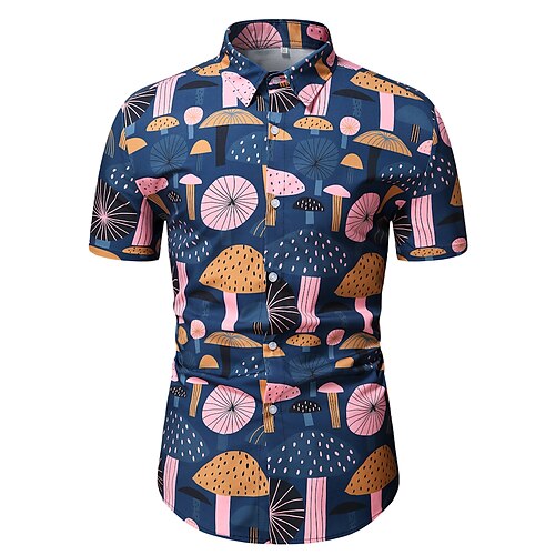 Men's Shirt 3D Print Mushroom Plus Size Turndown Holiday 3D Print Short Sleeve Tops Casual Classic Sea Blue
Men's Shirt 3D Print Mushroom Plus Size Turndown Holiday 3D Print Short Sleeve Tops Casual Classic Sea Blue