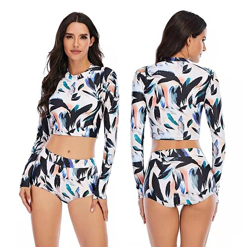 Women's Rashguard Swimsuit UV Sun Protection Breathable Quick Dry Long Sleeve Swimwear Bathing Suit with Boy Shorts Swimming Surfing Beach Water Sports Printed Spring Summer / Lightweight
Women's Rashguard Swimsuit UV Sun Protection Breathable Quick Dry Long Sleeve Swimwear Bathing Suit with Boy Shorts Swimming Surfing Beach Water Sports Printed Spring Summer / Lightweight
