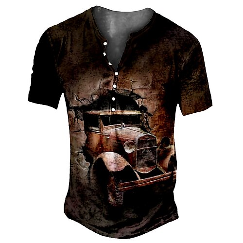 Men's Henley Shirt Tee T shirt 3D Print Graphic Car Plus Size Henley Daily Sports Button-Down Print Short Sleeve Tops Basic Casual Designer Big and Tall Brown
Men's Henley Shirt Tee T shirt 3D Print Graphic Car Plus Size Henley Daily Sports Button-Down Print Short Sleeve Tops Basic Casual Designer Big and Tall Brown