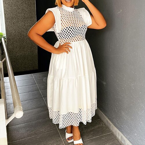 Women's A Line Dress Maxi long Dress White Red Yellow Sleeveless Pure Color Hollow Out Ruched Spring Summer High Neck Casual 2022 S M L XL XXL 3XL
Women's A Line Dress Maxi long Dress White Red Yellow Sleeveless Pure Color Hollow Out Ruched Spring Summer High Neck Casual 2022 S M L XL XXL 3XL