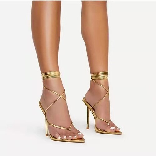Women's Sandals Plus Size High Heel Pointed Toe Minimalism Daily Work PU Leather Lace-up Spring Summer Solid Colored White Black Gold
Women's Sandals Plus Size High Heel Pointed Toe Minimalism Daily Work PU Leather Lace-up Spring Summer Solid Colored White Black Gold