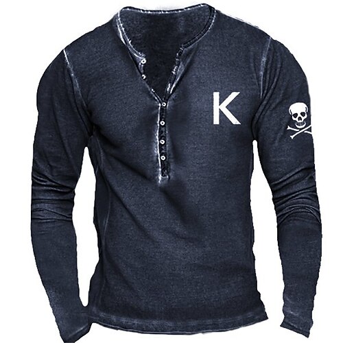 Men's Henley Shirt Tee T shirt 3D Print Graphic Skull Letter Plus Size Henley Daily Sports Button-Down Print Long Sleeve Tops Basic Vintage Classic Designer Navy Blue
Men's Henley Shirt Tee T shirt 3D Print Graphic Skull Letter Plus Size Henley Daily Sports Button-Down Print Long Sleeve Tops Basic Vintage Classic Designer Navy Blue