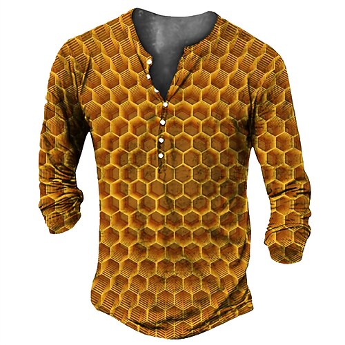 Men's Henley Shirt Tee T shirt 3D Print Graphic Lattice Plus Size Henley Daily Sports Button-Down Print Long Sleeve Tops Basic Vintage Classic Designer Yellow
Men's Henley Shirt Tee T shirt 3D Print Graphic Lattice Plus Size Henley Daily Sports Button-Down Print Long Sleeve Tops Basic Vintage Classic Designer Yellow