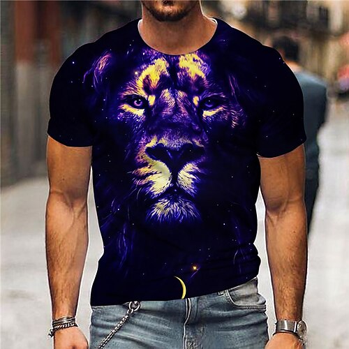 Men's Unisex T shirt 3D Print Graphic Prints Tiger Crew Neck Street Daily Print Short Sleeve Tops Casual Designer Big and Tall Sports Blue
Men's Unisex T shirt 3D Print Graphic Prints Tiger Crew Neck Street Daily Print Short Sleeve Tops Casual Designer Big and Tall Sports Blue