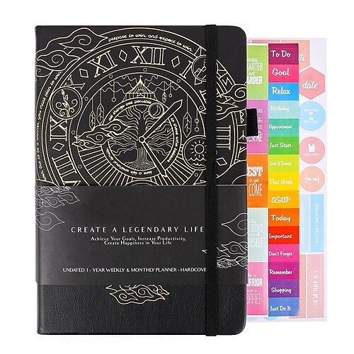 2022 Daily Weekly Monthly Planner A5 5.8×8.3 Inch Classic PU Hardcover Elastic Closure Agenda Strap Design Planner 200 Pages for School Office Business
2022 Daily Weekly Monthly Planner A5 5.8×8.3 Inch Classic PU Hardcover Elastic Closure Agenda Strap Design Planner 200 Pages for School Office Business