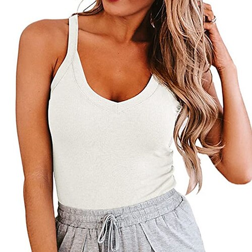 Women's Loungewear Top Nighty Pure Color Comfort Soft Home Daily Cotton Straps Sleeveless Backless Spring Summer White Black / V Wire
Women's Loungewear Top Nighty Pure Color Comfort Soft Home Daily Cotton Straps Sleeveless Backless Spring Summer White Black / V Wire