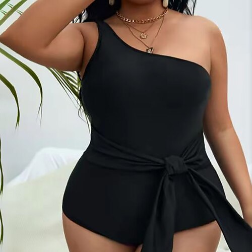Women's Swimwear One Piece Monokini Bathing Suits Plus Size Swimsuit Tie back / Tie front Pure Color Black Bathing Suits New Vacation Fashion / Sexy / Modern / Padded Bras
Women's Swimwear One Piece Monokini Bathing Suits Plus Size Swimsuit Tie back / Tie front Pure Color Black Bathing Suits New Vacation Fashion / Sexy / Modern / Padded Bras