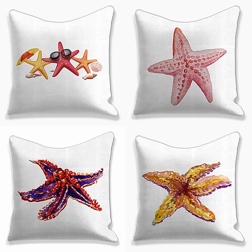 Starfish Double Side Cushion Cover 4PC Soft Decorative Square Throw Pillow Cover Cushion Case Pillowcase for Sofa Bedroom Superior Quality Mashine Washable
Starfish Double Side Cushion Cover 4PC Soft Decorative Square Throw Pillow Cover Cushion Case Pillowcase for Sofa Bedroom Superior Quality Mashine Washable
