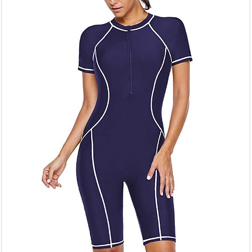 Women's Swimwear Rash Guard Diving Plus Size Swimsuit Zipper Pure Color Blue Black Scoop Neck Bathing Suits New Vacation Fashion / Modern / Padded Bras
Women's Swimwear Rash Guard Diving Plus Size Swimsuit Zipper Pure Color Blue Black Scoop Neck Bathing Suits New Vacation Fashion / Modern / Padded Bras