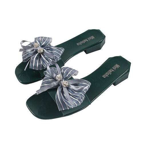 Women's Slippers Flat Sandals Bowknot Flat Heel Round Toe Open Toe Elegant Casual Daily PVC Loafer Spring Summer Green White Black
Women's Slippers Flat Sandals Bowknot Flat Heel Round Toe Open Toe Elegant Casual Daily PVC Loafer Spring Summer Green White Black