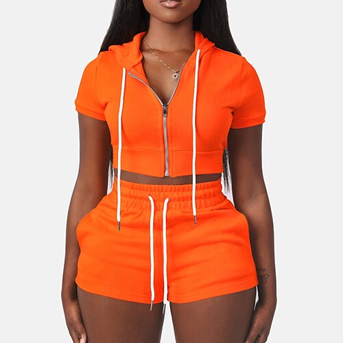 Women's Loungewear Sets Nighty Pure Color Comfort Sport Home Street Polyester Hoodie Short Sleeve Hoodie Shorts Spring Summer Green Khaki
Women's Loungewear Sets Nighty Pure Color Comfort Sport Home Street Polyester Hoodie Short Sleeve Hoodie Shorts Spring Summer Green Khaki