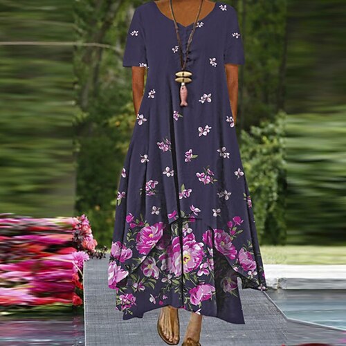 Women's A Line Dress Midi Dress Green Blue Black Purple Dark Gray 3/4 Length Sleeve Floral Pocket Print Spring Summer V Neck Stylish Elegant 2022 M L XL XXL 3XL 4XL 5XL
Women's A Line Dress Midi Dress Green Blue Black Purple Dark Gray 3/4 Length Sleeve Floral Pocket Print Spring Summer V Neck Stylish Elegant 2022 M L XL XXL 3XL 4XL 5XL