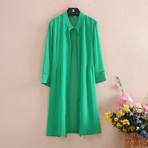 Women's Casual Jacket Street Daily Going out Spring Fall Long Coat Regular Fit Windproof Warm Streetwear Casual Jacket 3/4 Length Sleeve Plain Stylish Green White Black
Women's Casual Jacket Street Daily Going out Spring Fall Long Coat Regular Fit Windproof Warm Streetwear Casual Jacket 3/4 Length Sleeve Plain Stylish Green White Black
