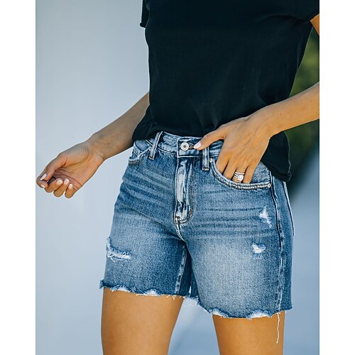 Women's Jeans Shorts Hot Pants Denim Blue Mid Waist Fashion Weekend Streetwear Side Pockets Cut Out Micro-elastic Short Comfort Solid Color S L XL
Women's Jeans Shorts Hot Pants Denim Blue Mid Waist Fashion Weekend Streetwear Side Pockets Cut Out Micro-elastic Short Comfort Solid Color S L XL
