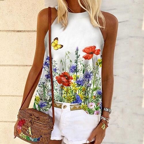 Women's Tank Top Vest White Floral Butterfly Print Sleeveless Daily Weekend Streetwear Casual Round Neck Regular Floral Butterfly S / 3D Print
Women's Tank Top Vest White Floral Butterfly Print Sleeveless Daily Weekend Streetwear Casual Round Neck Regular Floral Butterfly S / 3D Print