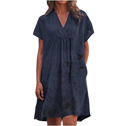 Women's Shift Dress Short Mini Dress Blue Light gray Red Navy Blue Short Sleeve Floral Pure Color Pocket Print Spring Summer V Neck Casual Loose 2022 S M L XL XXL
Women's Shift Dress Short Mini Dress Blue Light gray Red Navy Blue Short Sleeve Floral Pure Color Pocket Print Spring Summer V Neck Casual Loose 2022 S M L XL XXL
