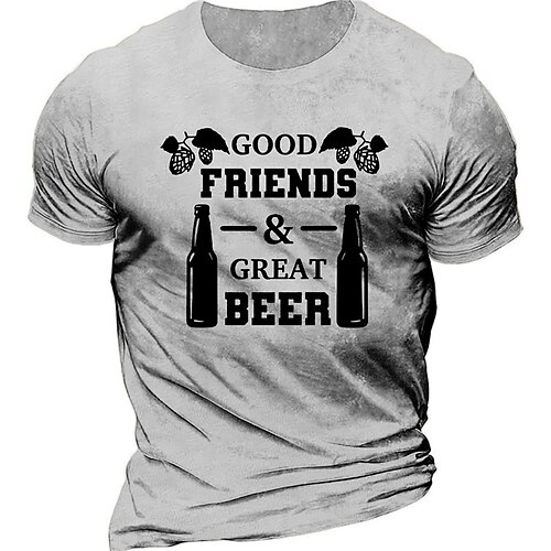 Men's Unisex T shirt Tee 3D Print Graphic Prints Beer Letter Crew Neck Street Daily Print Short Sleeve Tops Casual Vintage Designer Big and Tall Green Gray
Men's Unisex T shirt Tee 3D Print Graphic Prints Beer Letter Crew Neck Street Daily Print Short Sleeve Tops Casual Vintage Designer Big and Tall Green Gray