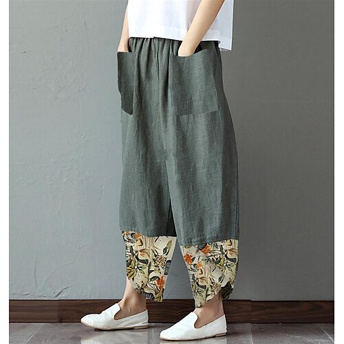 Women's Chinos Pants Trousers Faux Linen Purple Army Green Khaki Mid Waist Fashion Casual Weekend Side Pockets Print Ankle-Length Comfort Flower / Floral S M L XL XXL / Loose Fit
Women's Chinos Pants Trousers Faux Linen Purple Army Green Khaki Mid Waist Fashion Casual Weekend Side Pockets Print Ankle-Length Comfort Flower / Floral S M L XL XXL / Loose Fit
