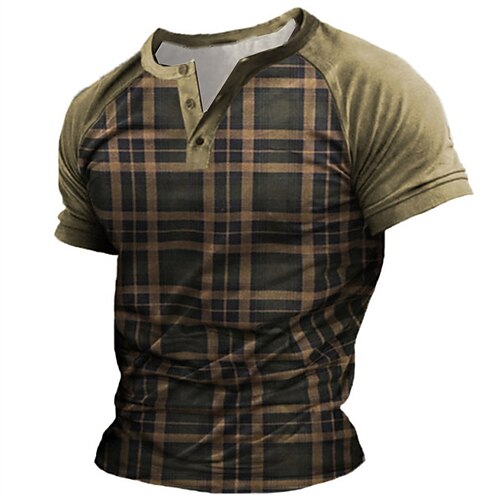 Men's Henley Shirt Tee T shirt 3D Print Graphic Color Block Tartan Plus Size Henley Daily Sports Patchwork Button-Down Short Sleeve Tops Basic Casual Classic Designer Army Green
Men's Henley Shirt Tee T shirt 3D Print Graphic Color Block Tartan Plus Size Henley Daily Sports Patchwork Button-Down Short Sleeve Tops Basic Casual Classic Designer Army Green