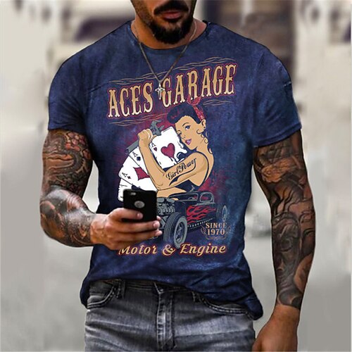 Men's Unisex T shirt Tee 3D Print Graphic Prints Poker Crew Neck Street Daily Print Short Sleeve Tops Casual Vintage Designer Big and Tall Blue 
Men's Unisex T shirt Tee 3D Print Graphic Prints Poker Crew Neck Street Daily Print Short Sleeve Tops Casual Vintage Designer Big and Tall Blue