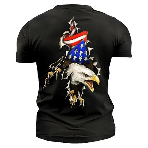 Men's Unisex T shirt 3D Print Graphic Prints Eagle National Flag Crew Neck Street Daily Print Short Sleeve Tops Casual Designer Big and Tall Sports Black
Men's Unisex T shirt 3D Print Graphic Prints Eagle National Flag Crew Neck Street Daily Print Short Sleeve Tops Casual Designer Big and Tall Sports Black