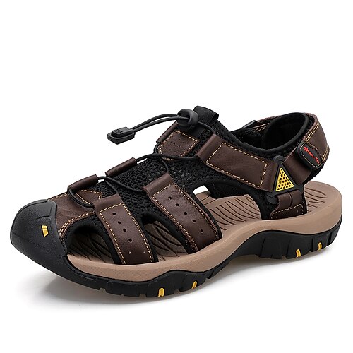 Men's Sandals Sporty Outdoor Leather Light Brown Dark Brown Black Spring Summer
Men's Sandals Sporty Outdoor Leather Light Brown Dark Brown Black Spring Summer