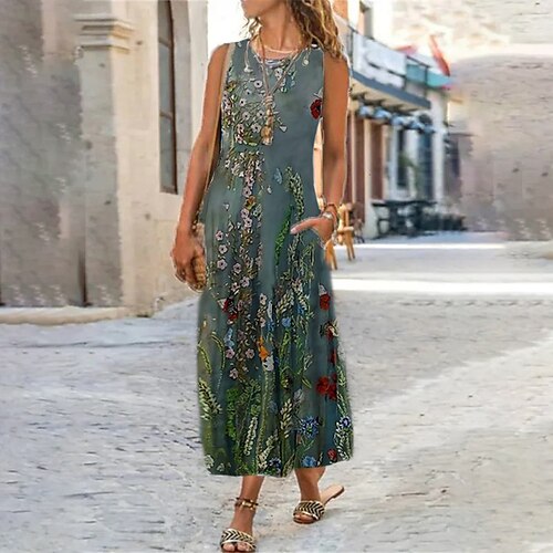 Mulheres Vestido casual vestido étnico Vestido de turno Vestido Longo Vestido Maxi Azul Azul Claro Sem Manga Floral Imprimir Primavera Verão Decote U Férias 2023 S M L XL XXL 3XL
Mulheres Vestido casual vestido étnico Vestido de turno Vestido Longo Vestido Maxi Azul Azul Claro Sem Manga Floral Imprimir Primavera Verão Decote U Férias 2023 S M L XL XXL 3XL