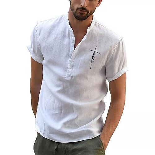Men's Casual Shirt Solid Color Stand Collar Street Casual Button-Down Short Sleeves Tops Casual Fashion Breathable Comfortable White Khaki Navy Blue
Men's Casual Shirt Solid Color Stand Collar Street Casual Button-Down Short Sleeves Tops Casual Fashion Breathable Comfortable White Khaki Navy Blue