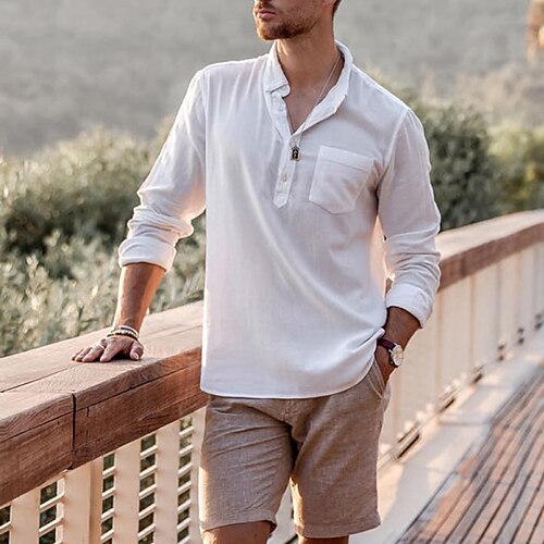 Men's Shirt Solid Color Turndown Street Casual Button-Down Long Sleeve Tops Casual Fashion Breathable Comfortable White
Men's Shirt Solid Color Turndown Street Casual Button-Down Long Sleeve Tops Casual Fashion Breathable Comfortable White