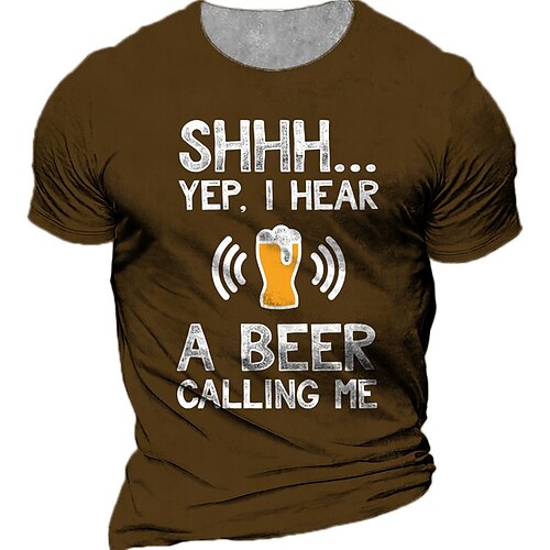 Men's Unisex T shirt Tee 3D Print Graphic Prints Beer Letter Crew Neck Street Daily Print Short Sleeve Tops Casual Vintage Designer Big and Tall Army Green Brown
Men's Unisex T shirt Tee 3D Print Graphic Prints Beer Letter Crew Neck Street Daily Print Short Sleeve Tops Casual Vintage Designer Big and Tall Army Green Brown