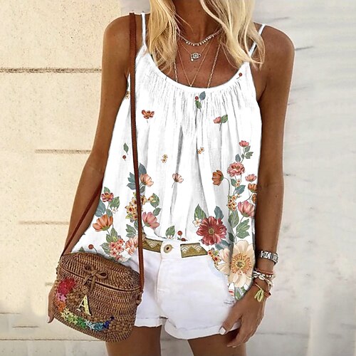 Damen Spaghetti-Shirt Tank Top Camis Schwarz Weiß Blau Blumen Bedruckt Ärmellos Täglich Festtage Strassenmode Brautkleider schlicht U-Ausschnitt Standard Blume S
Damen Spaghetti-Shirt Tank Top Camis Schwarz Weiß Blau Blumen Bedruckt Ärmellos Täglich Festtage Strassenmode Brautkleider schlicht U-Ausschnitt Standard Blume S