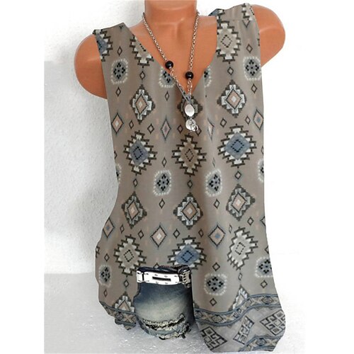 Women's Geometric Tank Top Camis Geometric Print V Neck Casual Streetwear Tops Gray / 3D Print
Women's Geometric Tank Top Camis Geometric Print V Neck Casual Streetwear Tops Gray / 3D Print