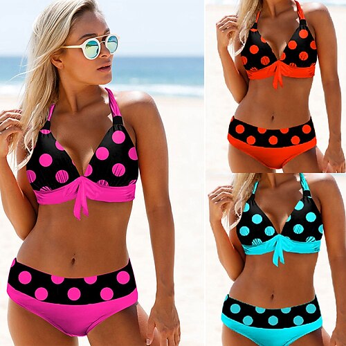 Swimwear Bikini Swimsuit Retro Vintage 1950s Women's Polka Dot Audrey Hepburn Polyester Red Blue Bra Shorts
Swimwear Bikini Swimsuit Retro Vintage 1950s Women's Polka Dot Audrey Hepburn Polyester Red Blue Bra Shorts