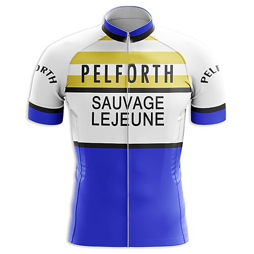 21Grams Men's Cycling Jersey Short Sleeve Bike Top with 3 Rear Pockets Mountain Bike MTB Road Bike Cycling Breathable Quick Dry Moisture Wicking Reflective Strips Blue Stripes Polyester Spandex Sports
21Grams Men's Cycling Jersey Short Sleeve Bike Top with 3 Rear Pockets Mountain Bike MTB Road Bike Cycling Breathable Quick Dry Moisture Wicking Reflective Strips Blue Stripes Polyester Spandex Sports