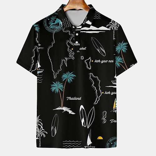 Men's Collar Polo Shirt Golf Shirt Map Turndown Black Street Casual Short Sleeve Button-Down Clothing Apparel Fashion Casual Comfortable
Men's Collar Polo Shirt Golf Shirt Map Turndown Black Street Casual Short Sleeve Button-Down Clothing Apparel Fashion Casual Comfortable