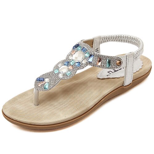 Women's Sandals Sparkly Sandals Rhinestone Flat Heel Round Toe Open Toe Elegant Casual Daily Office Walking Shoes PU Leather Elastic Band Spring Summer Solid Colored Silver Gold
Women's Sandals Sparkly Sandals Rhinestone Flat Heel Round Toe Open Toe Elegant Casual Daily Office Walking Shoes PU Leather Elastic Band Spring Summer Solid Colored Silver Gold