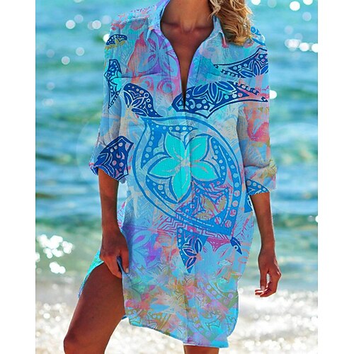 Women's Blouse Shirt Blue Red Light Blue Graphic Color Gradient Pocket Print Long Sleeve Daily Holiday Streetwear Casual Hawaiian V Neck Long Floral S / 3D Print
Women's Blouse Shirt Blue Red Light Blue Graphic Color Gradient Pocket Print Long Sleeve Daily Holiday Streetwear Casual Hawaiian V Neck Long Floral S / 3D Print