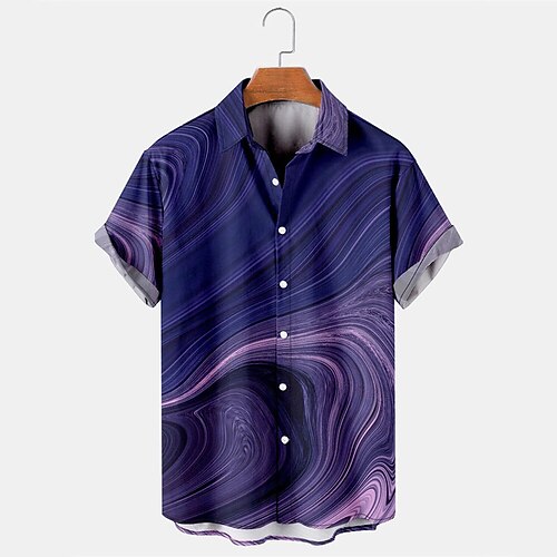 Men's Shirt Streamer Turndown Street Casual 3D Button-Down Short Sleeve Tops Casual Fashion Comfortable Beach Purple
Men's Shirt Streamer Turndown Street Casual 3D Button-Down Short Sleeve Tops Casual Fashion Comfortable Beach Purple