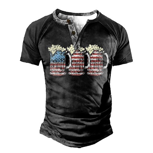 Men's Henley Shirt Tee T shirt Tee 3D Print Graphic Beer Plus Size Henley Daily Sports Patchwork Button-Down Short Sleeve Tops Basic Casual Classic Designer Black
Men's Henley Shirt Tee T shirt Tee 3D Print Graphic Beer Plus Size Henley Daily Sports Patchwork Button-Down Short Sleeve Tops Basic Casual Classic Designer Black