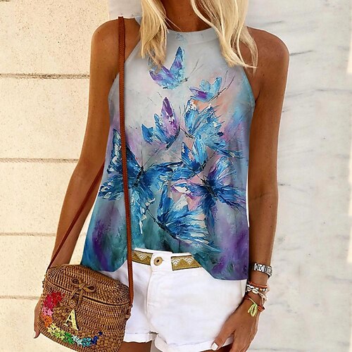 Women's Daily Weekend Butterfly Tank Top Camis Butterfly Sleeveless Print Round Neck Casual Streetwear Tops Blue Purple Pink S / 3D Print
Women's Daily Weekend Butterfly Tank Top Camis Butterfly Sleeveless Print Round Neck Casual Streetwear Tops Blue Purple Pink S / 3D Print