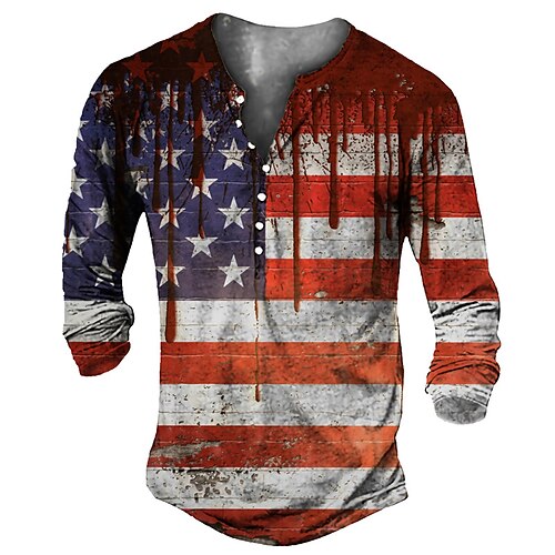 Men's Henley Shirt Tee T shirt Tee 3D Print Graphic National Flag Plus Size Henley Daily Sports Button-Down Print Long Sleeve Tops Basic Classic Designer Comfortable Red
Men's Henley Shirt Tee T shirt Tee 3D Print Graphic National Flag Plus Size Henley Daily Sports Button-Down Print Long Sleeve Tops Basic Classic Designer Comfortable Red